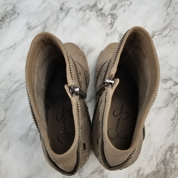 Jessica Simpson Taupe Suede Studded Heels 9.5 - Picture 6 of 13